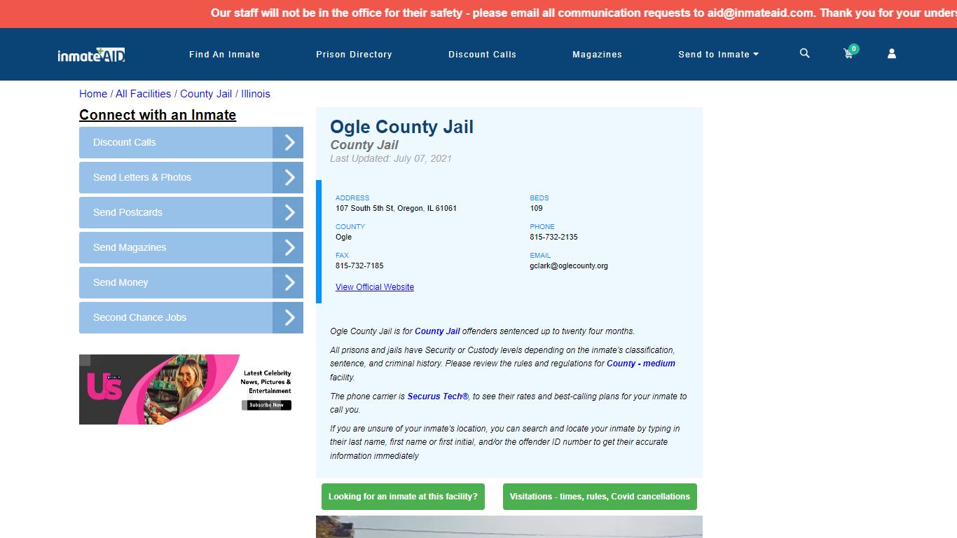 Ogle County Jail - Inmate Locator - Oregon, IL